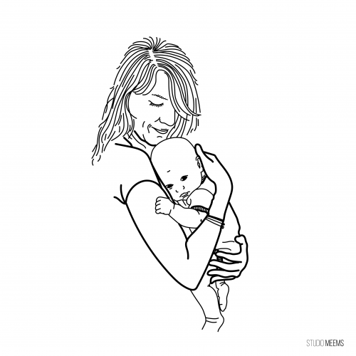 Moeder-kind illustratie