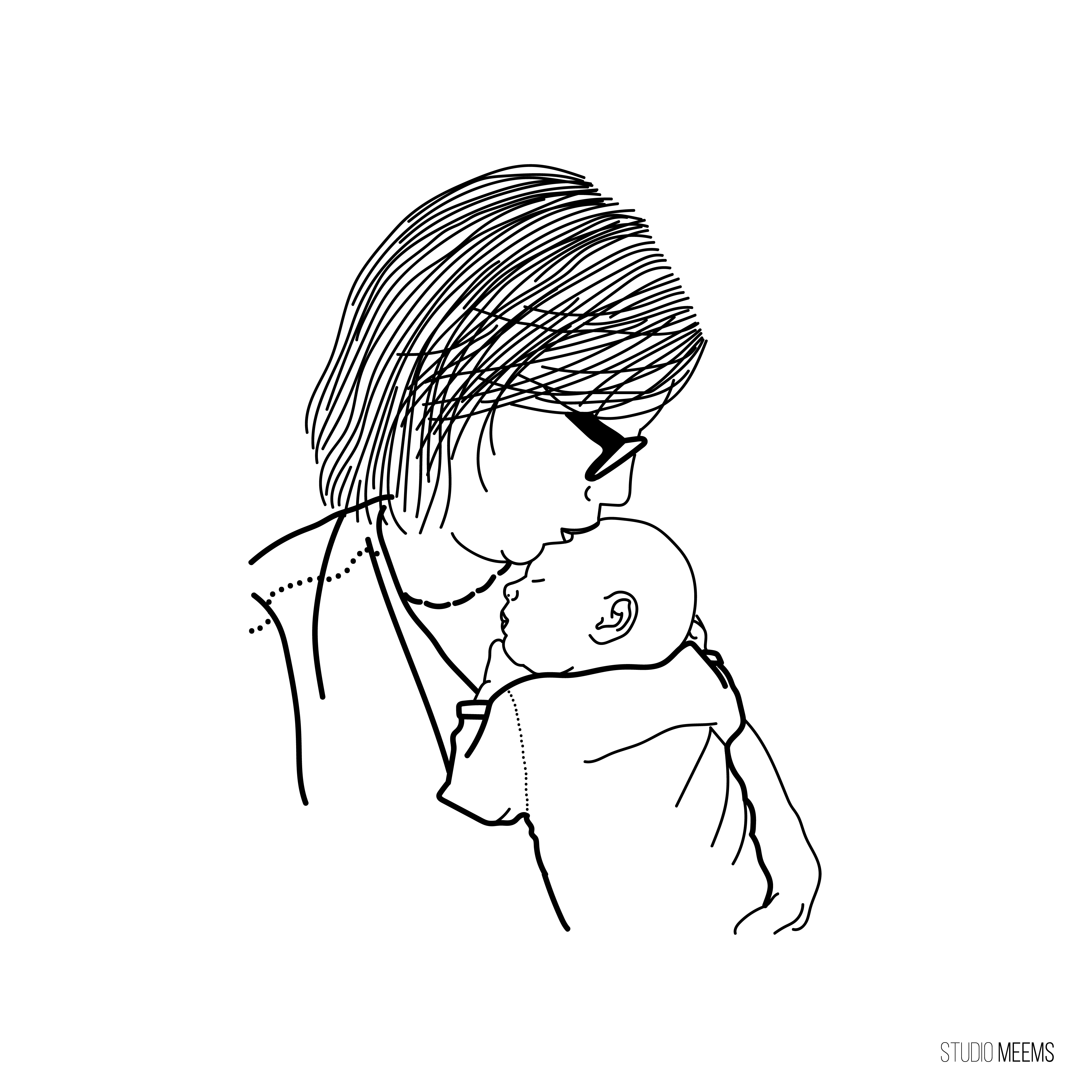 Moeder-kind illustratie